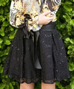BLACK SEQUIN SKIRT