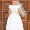 OFF-WHITE PLEATED DETAIL COMMUNION DRESS
